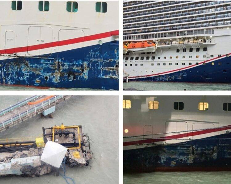 Carnival Magic collides with pier in Jamaica